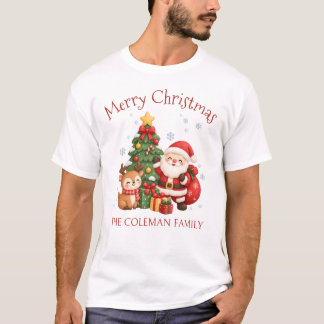 Kerstmis T-shirt met eigen familie voor mannen