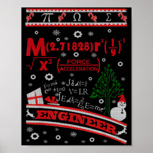 Kerstmis T-shirt voor Ingenieurs - Ingenieur T-shi Poster