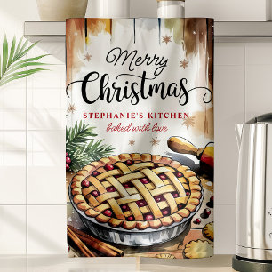 Kerstmis Taart Bakken Persoonlijk Theedoek