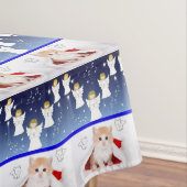 Kerstmis tafelkleed, Vrolijk Kerstengel Kitten Tafelkleed (Voorbeeld)