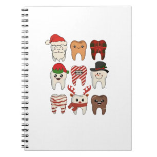 Kerstmis Tandarts Grappige Tandarts Vakantie Notitieboek