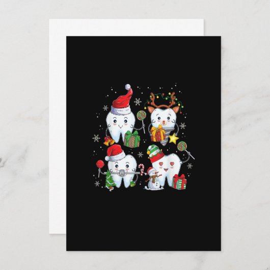 Kerstmis Tanden tandheelkundige assistent-kerstmis Kaart (Voorkant / Achterkant)