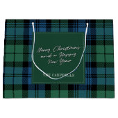 Kerstmis Tartan Clan Campbell Gepersonaliseerd Groot Cadeauzakje (Voorkant)
