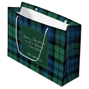 Kerstmis Tartan Clan Campbell Gepersonaliseerd Groot Cadeauzakje