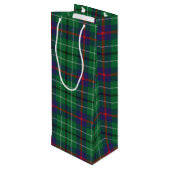 Kerstmis Tartan Clan Duncan Green Pset Check Wijn Cadeautas (Achterkant Gekanteld)