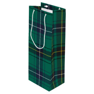 Kerstmis Tartan Clan Henderson Groene check Wijn Cadeautas
