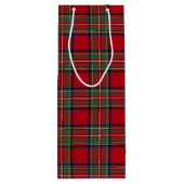 Kerstmis Tartan Clan Stewart Red Pset Check Wijn Cadeautas (Achterkant)