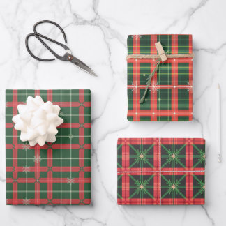 Kerstmis Tartan Patroon Inpakpapier Vel