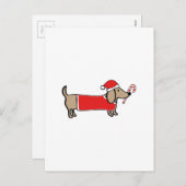 Kerstmis teckel feestdagenkaart (Voorkant / Achterkant)