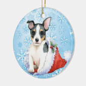 Kerstmis Teddy Roosevelt Terrier Keramisch Ornament (Links)