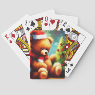 Kerstmis Teddybeer (1) Pokerkaarten