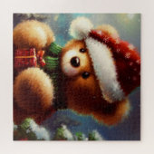 Kerstmis Teddybeer (2) Legpuzzel (Horizontaal)