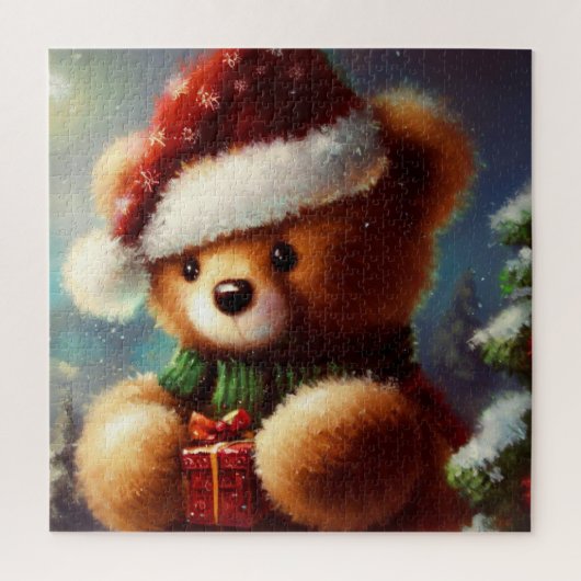 Kerstmis Teddybeer (2) Legpuzzel (Verticaal)