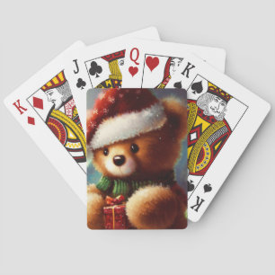 Kerstmis Teddybeer (2) Pokerkaarten