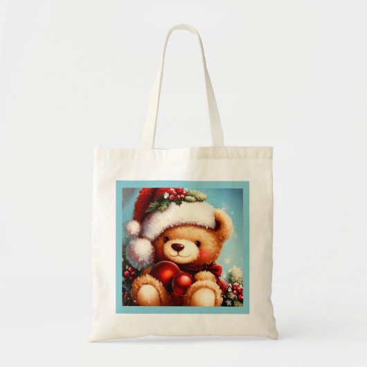 Kerstmis Teddybeer 4 Tote Bag (Voorkant)