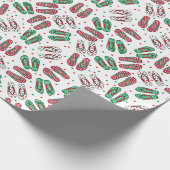 Kerstmis-Teenslippers Cadeaupapier (Hoek)