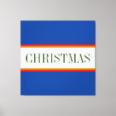 KERSTMIS Tekst Feestelijke Alpine Blauw Witte Stre Canvas Afdruk (Voorkant)
