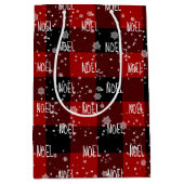 Kerstmis - tekst in sneeuwvlokken medium cadeauzakje (Voorkant)