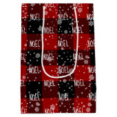 Kerstmis - tekst in sneeuwvlokken medium cadeauzakje (Achterkant)