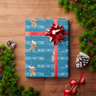 KERSTMIS Tekst Met Kerstmannen Van Peperkoek Cadeaupapier