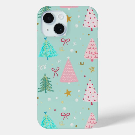 Kerstmis Telefoonhoes met Kerstboom Case-Mate iPhone Case (Achterkant)