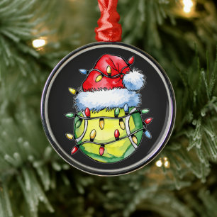 Kerstmis Tennis Speler Sinterklaas Hoed Metalen Ornament