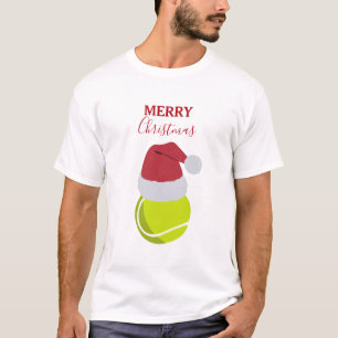Kerstmis Tennis Sport Ball Vakantie T-shirt