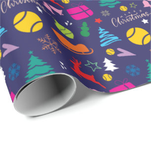 🎄 Kerstmis 🎾 tennisblauw Cadeaupapier