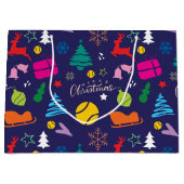 🎄 Kerstmis 🎾 tennisblauw Groot Cadeauzakje (Voorkant)