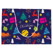 🎄 Kerstmis 🎾 tennisblauw Groot Cadeauzakje (Achterkant)