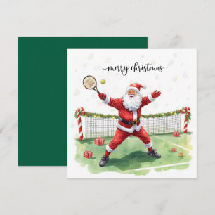 Kerstmis tennissen met de Kerstman Feestdagenkaart