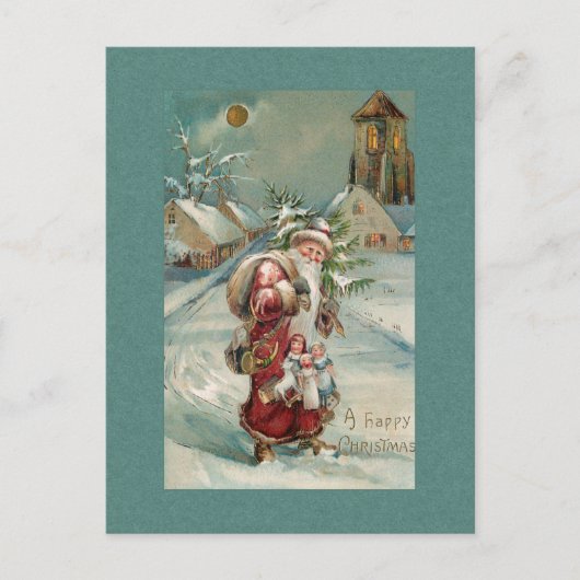  Kerstmis ter wereld in sneeuw Briefkaart (Voorkant)