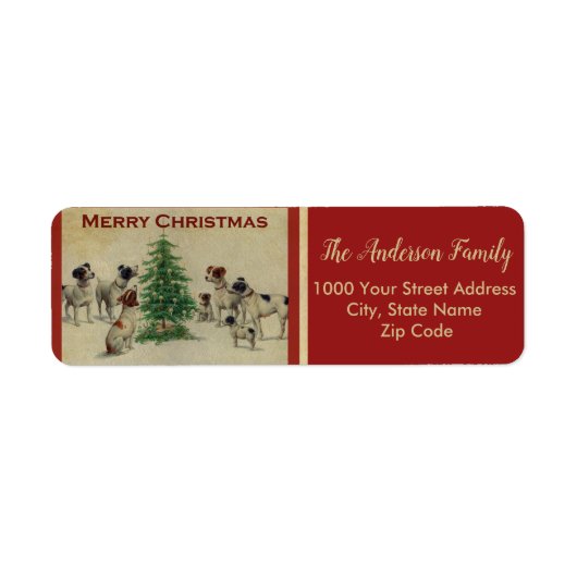 Kerstmis - terugzendlabel etiket (Voorkant)