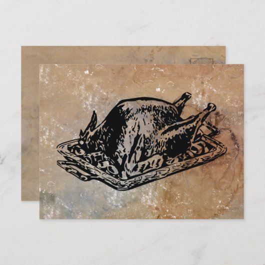 Kerstmis Thanksgiving Turkije verbijsterd Feestdagenkaart (Voorkant / Achterkant)