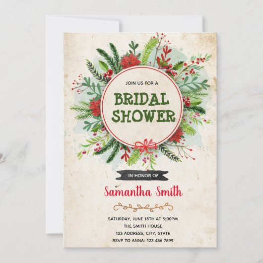 Kerstmis - thema Uitnodiging (Voorkant)