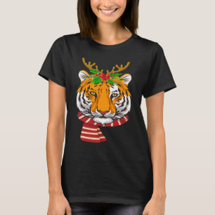 Kerstmis Tijgerkat Santa Claus Rendier Kerstmis Ti T-shirt