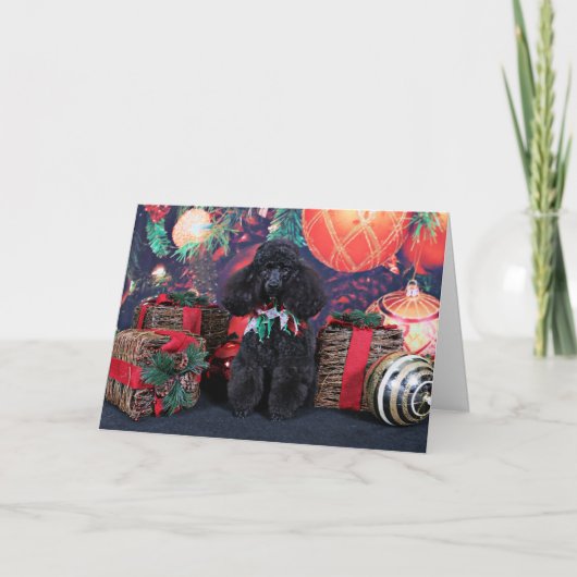 Kerstmis - Toby - Poodle Feestdagen Kaart (Voorkant)