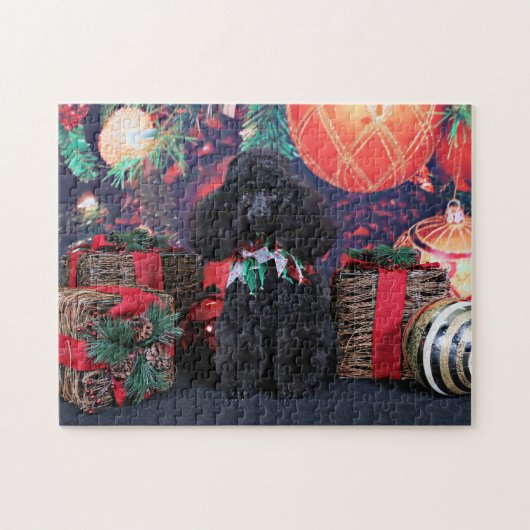 Kerstmis - Toby - Poodle Legpuzzel (Horizontaal)