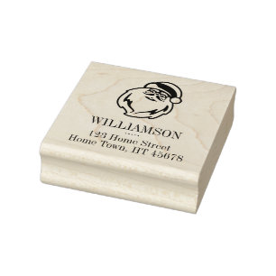 Kerstmis Traditionele Kerstman Vierkant Retouradre Rubberstempel