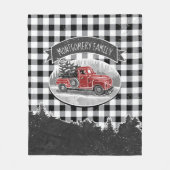 Kerstmis Trauck Black White Buffalo Pset Fleece Deken (Voorkant)