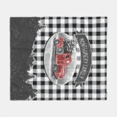 Kerstmis Trauck Black White Buffalo Pset Fleece Deken (Voorkant (Horizontaal))