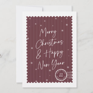 Kerstmis Trendy Script Stempel Zakelijk Feestdagenkaart