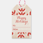 Kerstmis Tribal Sneeuwvlok Cadeaulabel (Achterkant)