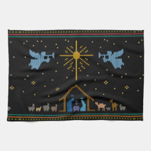 Kerstmis Trui Geboorte Kerstman Christelijk Kerstf Theedoek