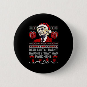 Kerstmis Trump Beste Kerstman Fake Nieuws Grappig  Ronde Button 5,7 Cm