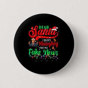 Kerstmis Trump Beste Kerstman Fake Nieuws Grappige Ronde Button 5,7 Cm