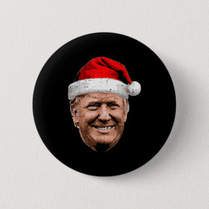 Kerstmis Trump Gezicht Kerstman Grappige Kerstmis  Ronde Button 5,7 Cm