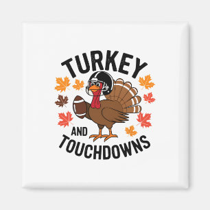 Kerstmis Turkije En Touchdowns Voetbal Speler 2 Magneet