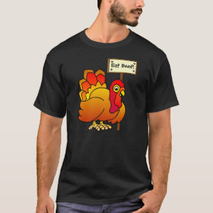 Kerstmis Turkije met bord "Eat Beef" T-shirt