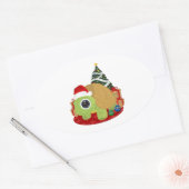 Kerstmis - Turtle Ovale Sticker (Envelop)